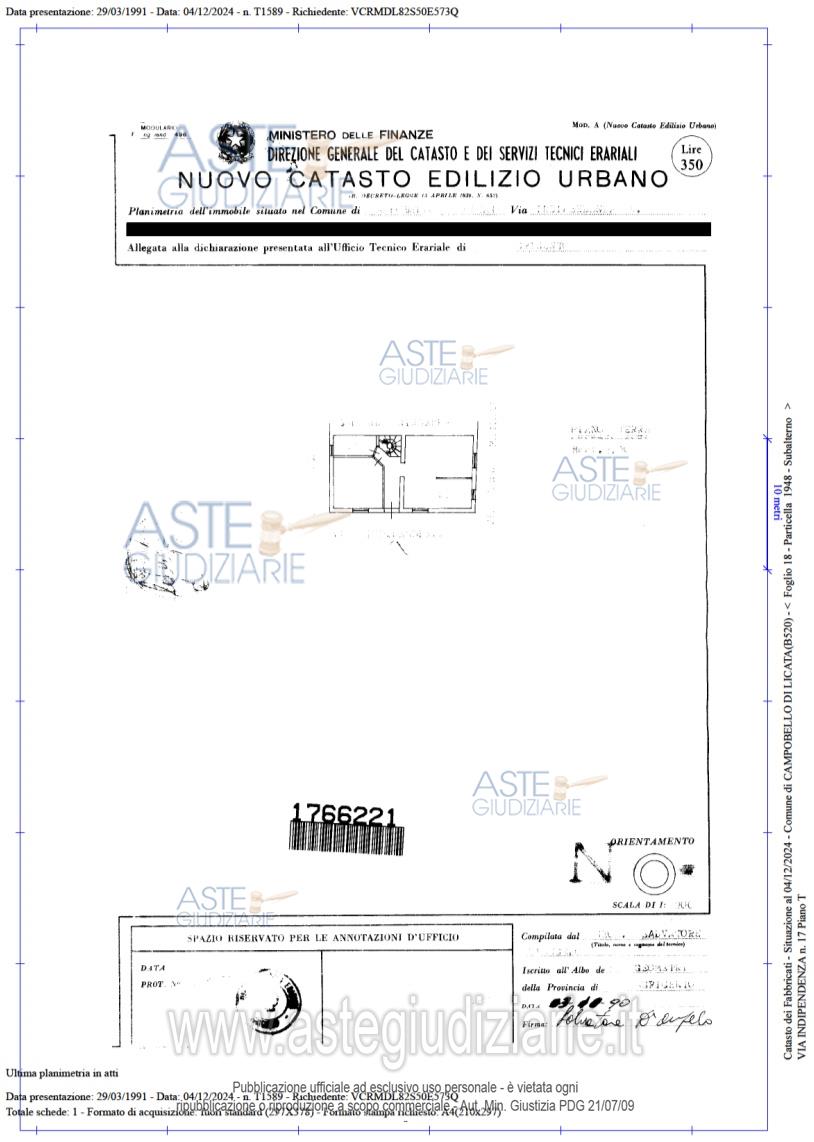 Planimetria del bene