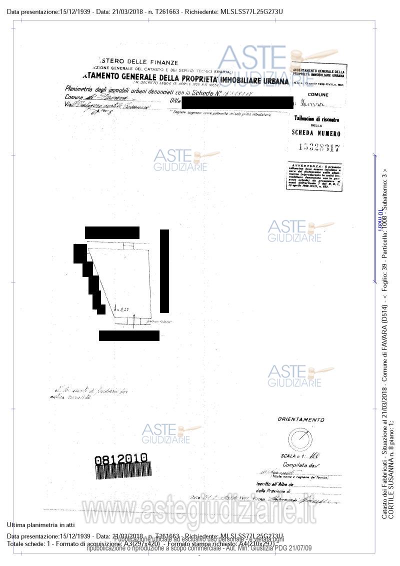 Planimetria del bene