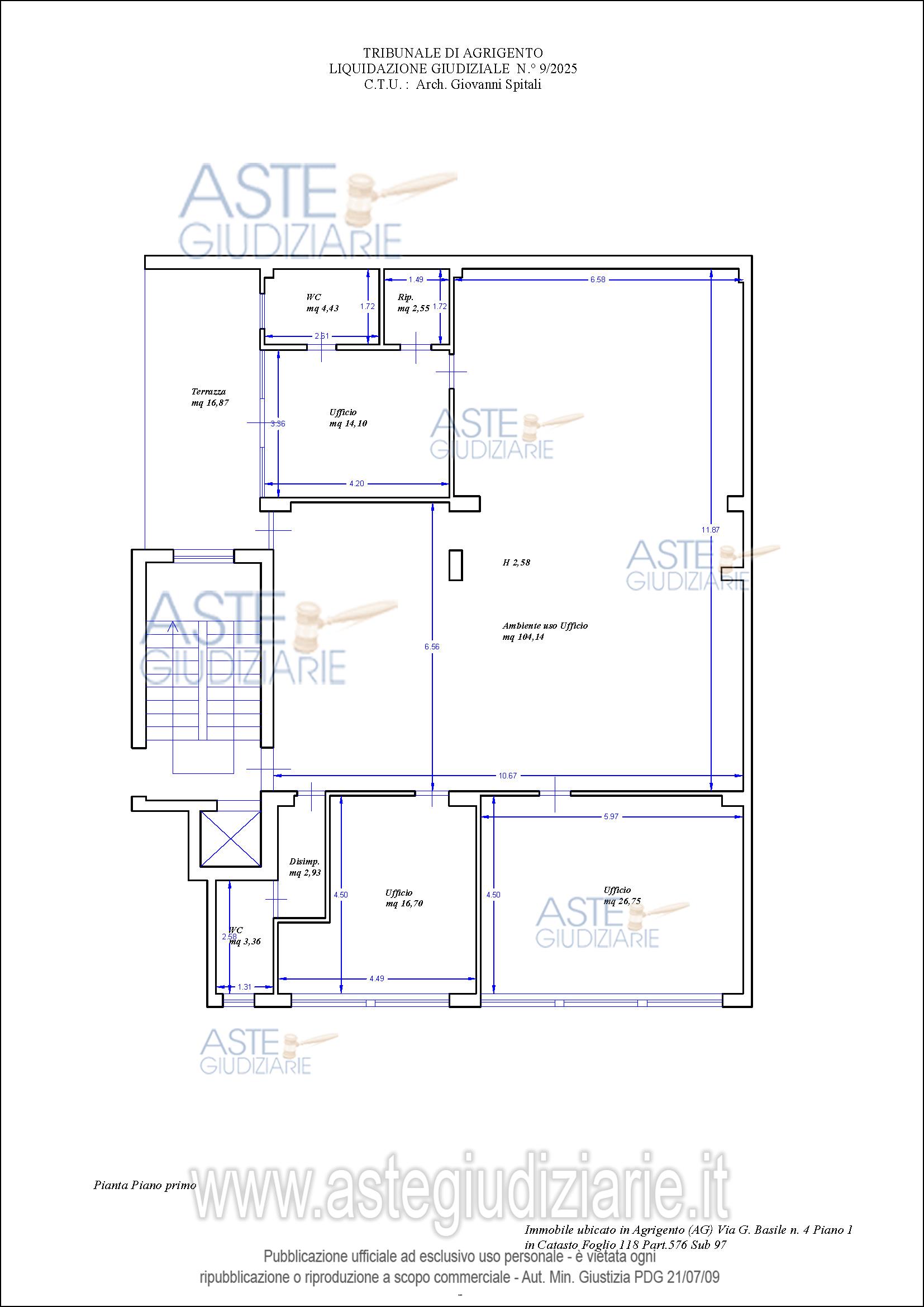 Planimetria del bene