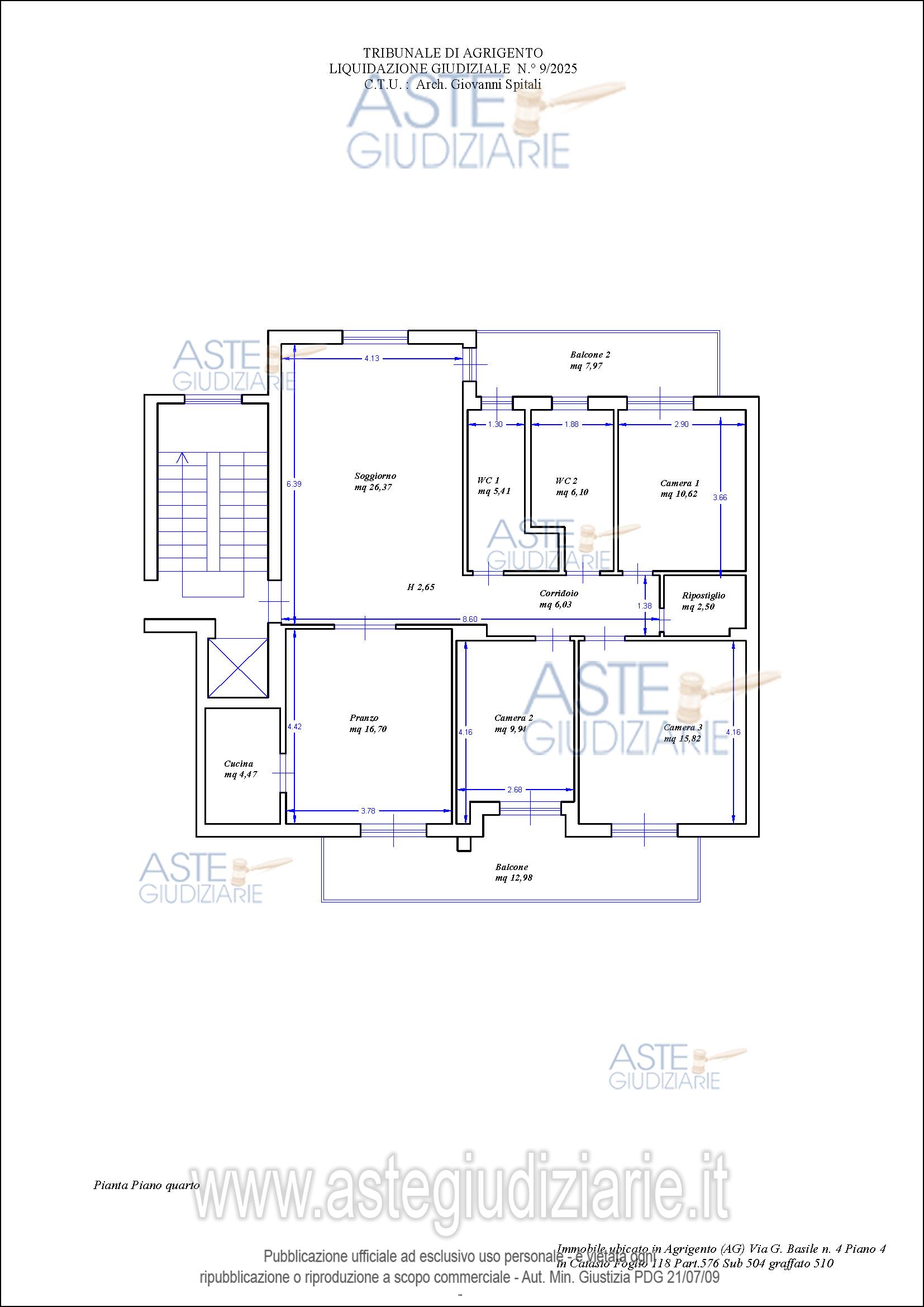 Planimetria del bene