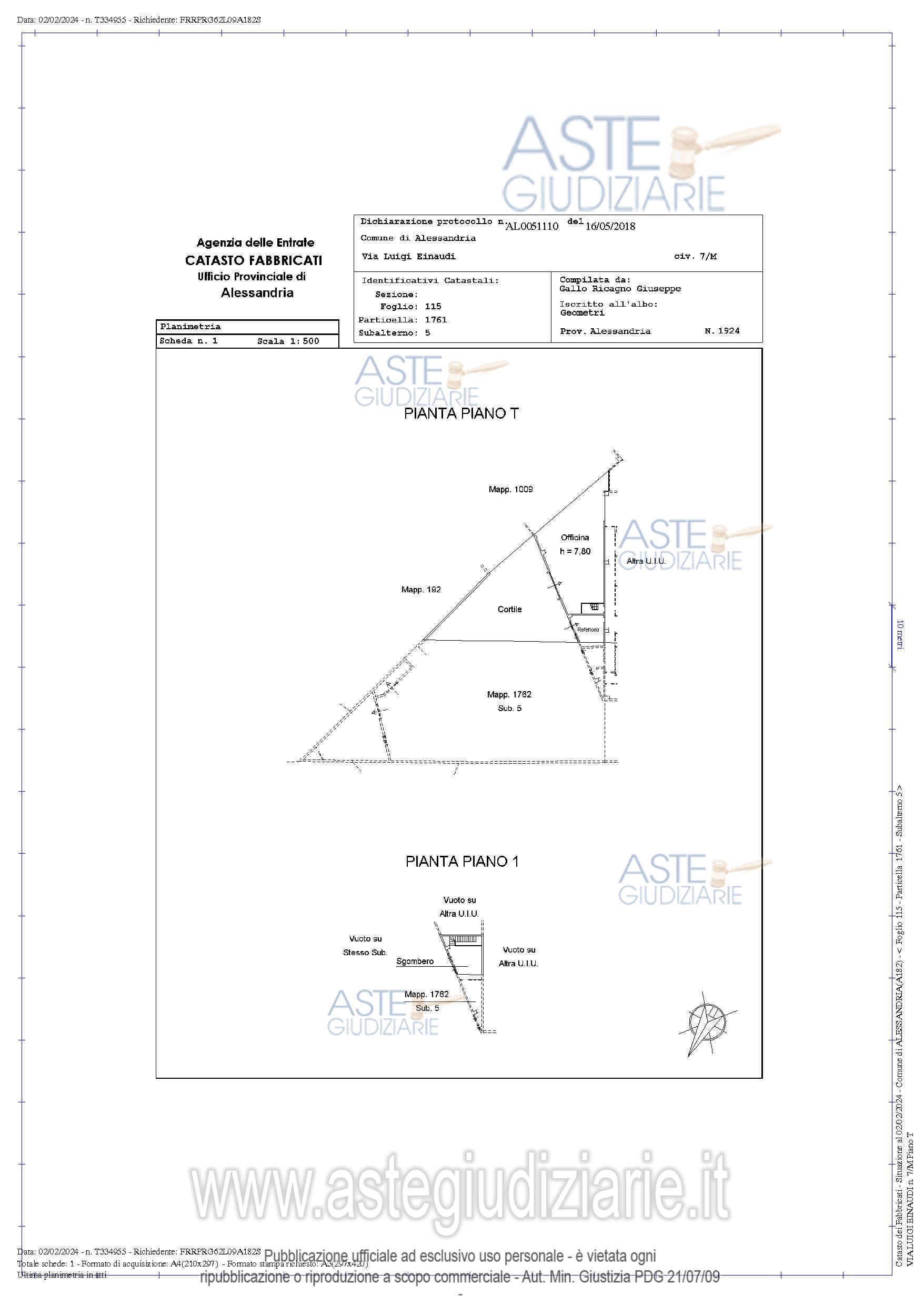Planimetria del bene