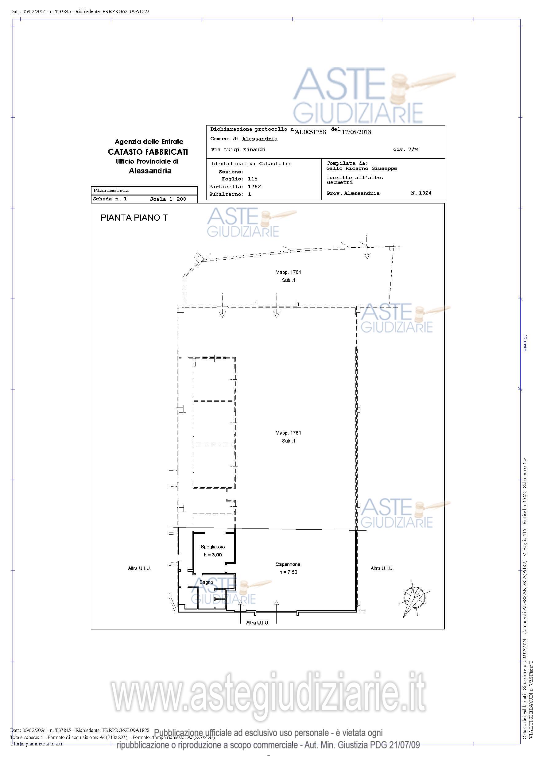 Planimetria del bene