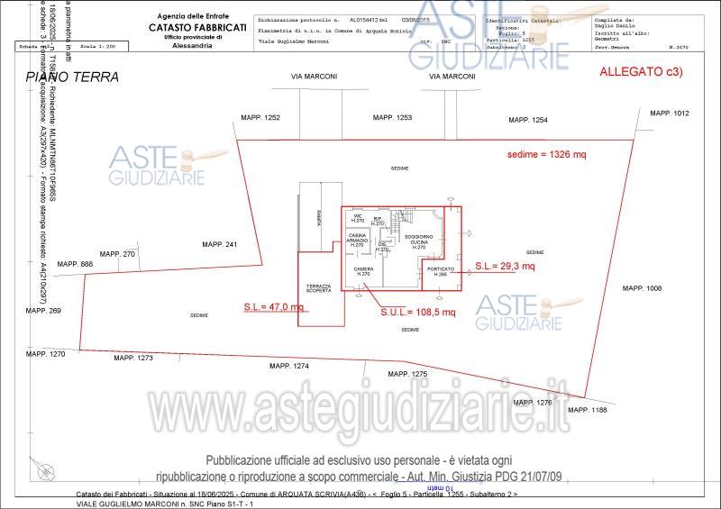 Planimetria del bene