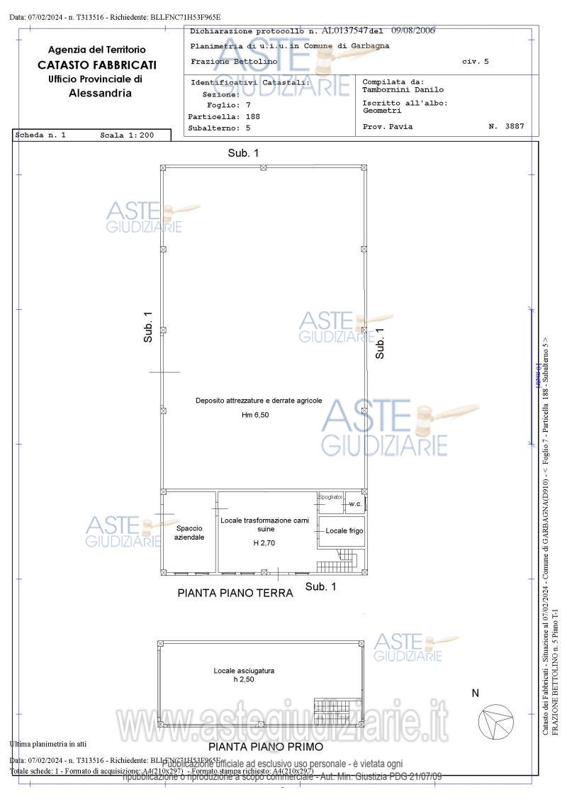 Planimetria del bene