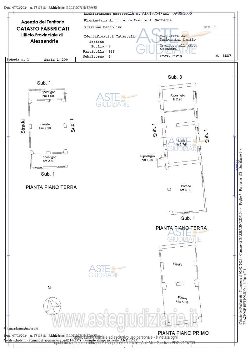 Planimetria del bene