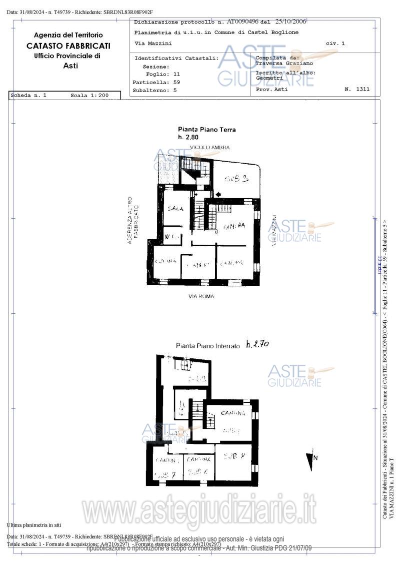 Planimetria del bene