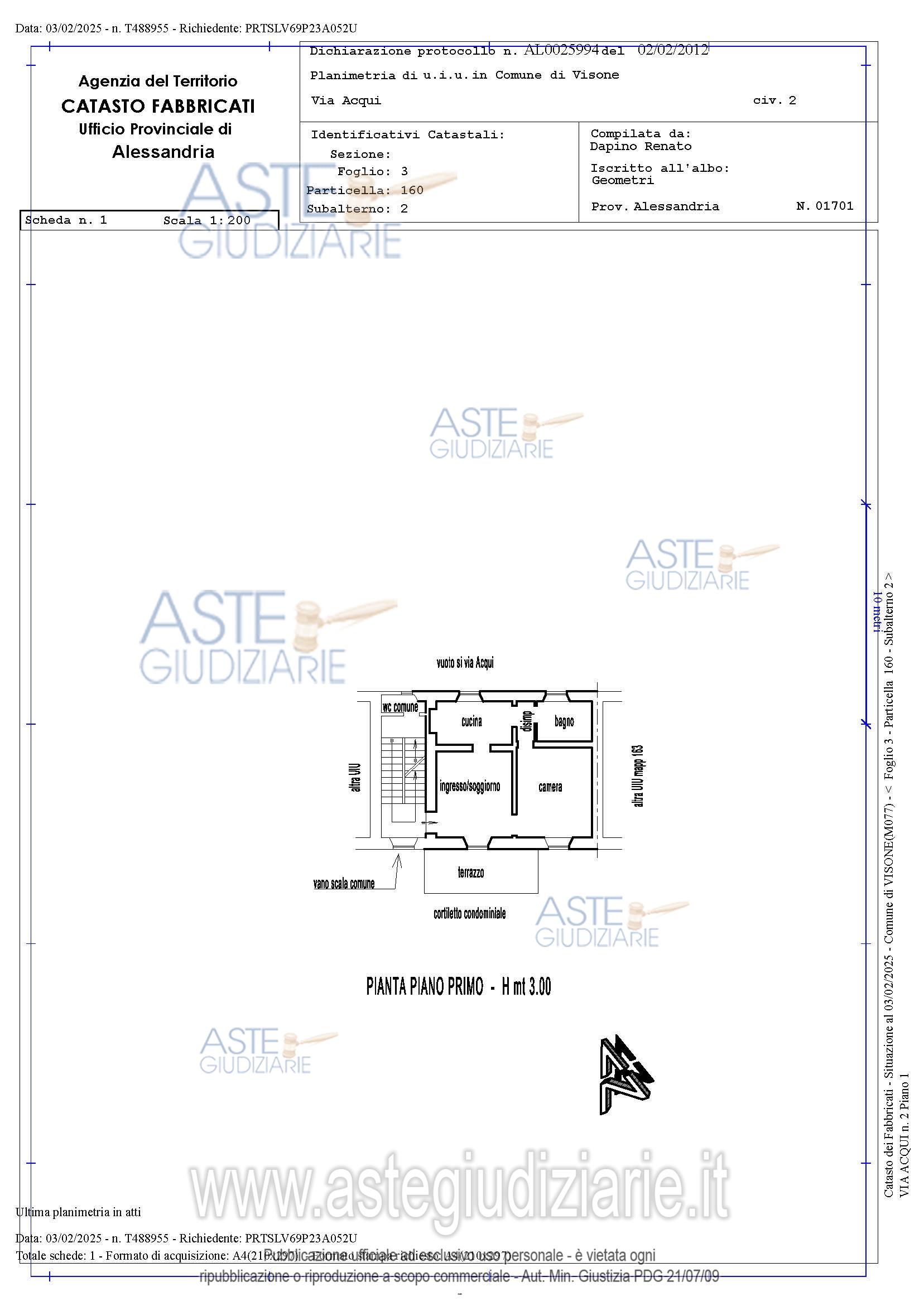 Planimetria del bene