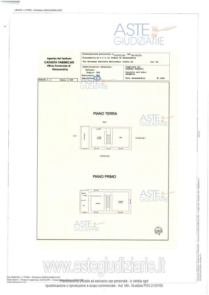 Planimetria del bene