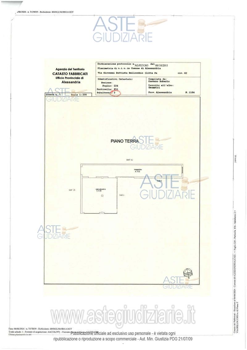 Planimetria del bene