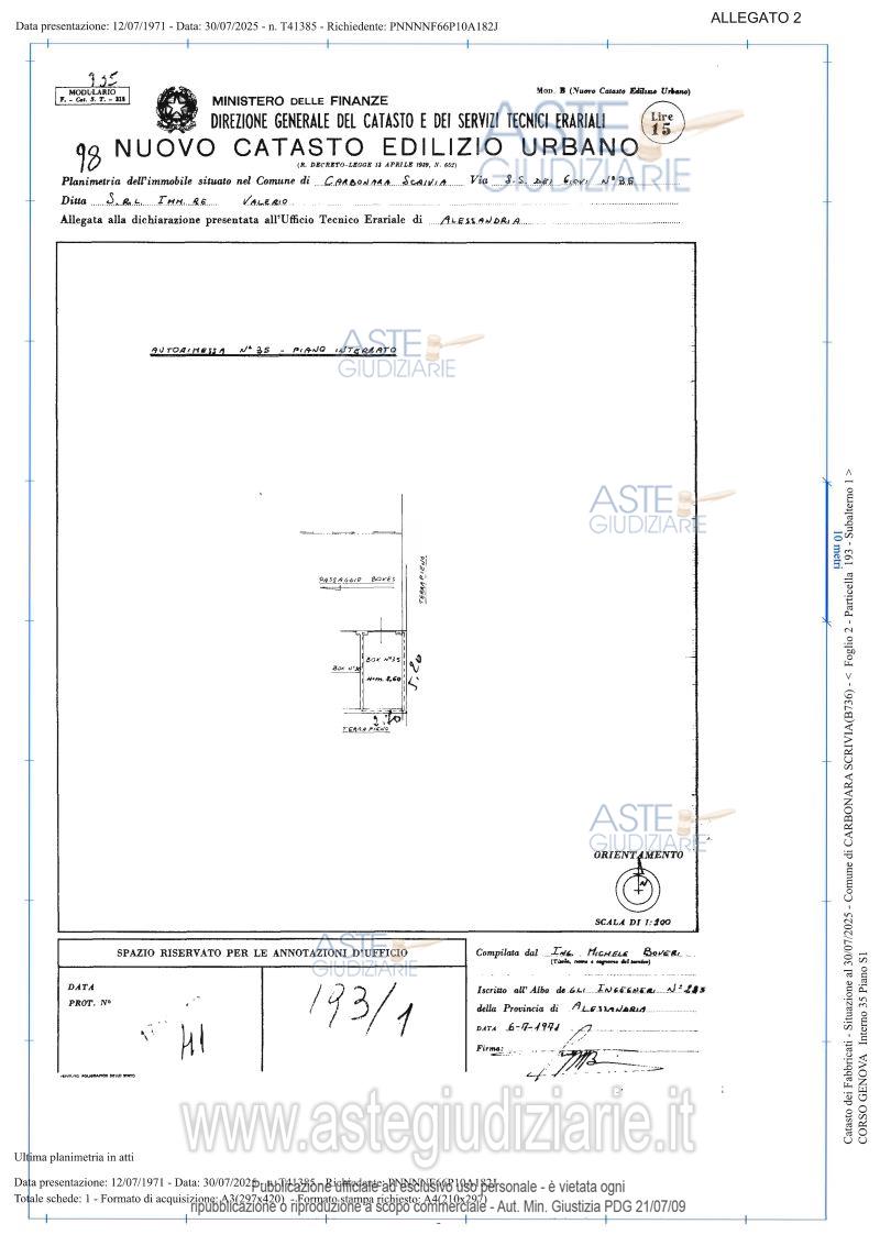 Planimetria del bene