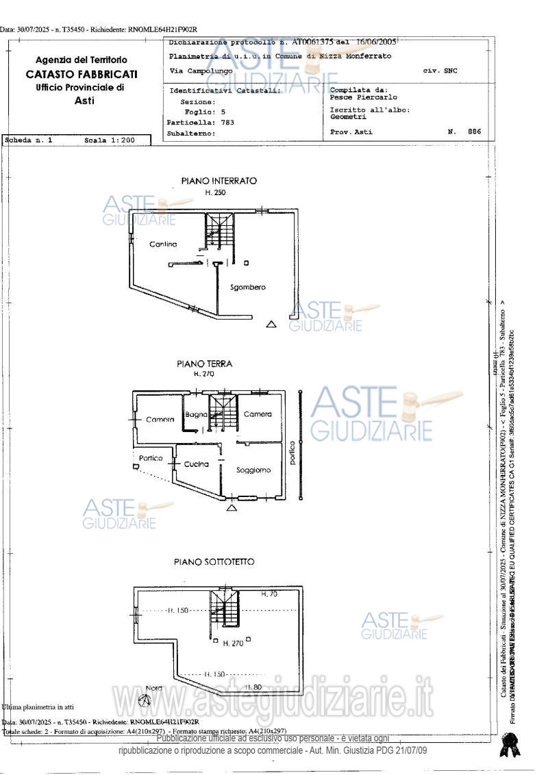Planimetria del bene