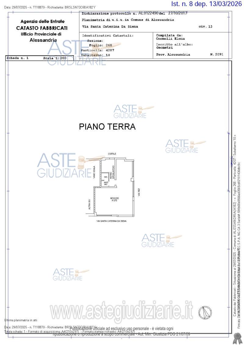 Planimetria del bene