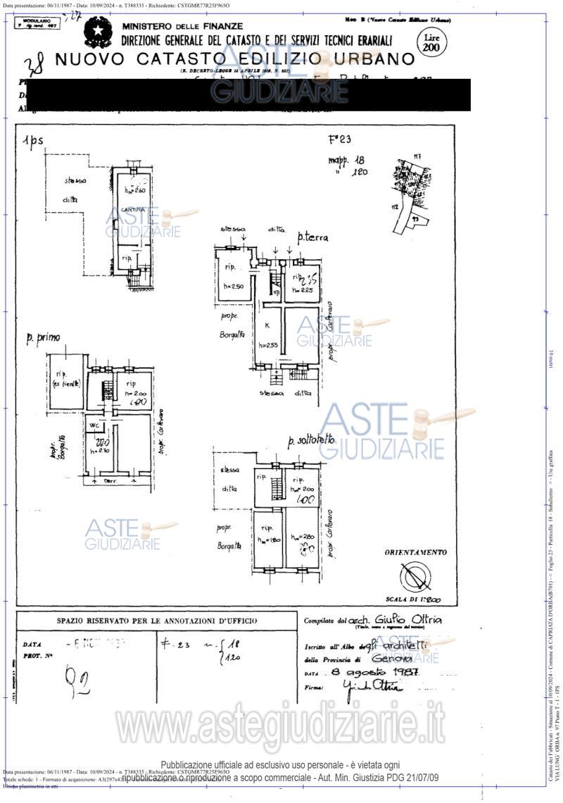 Planimetria del bene