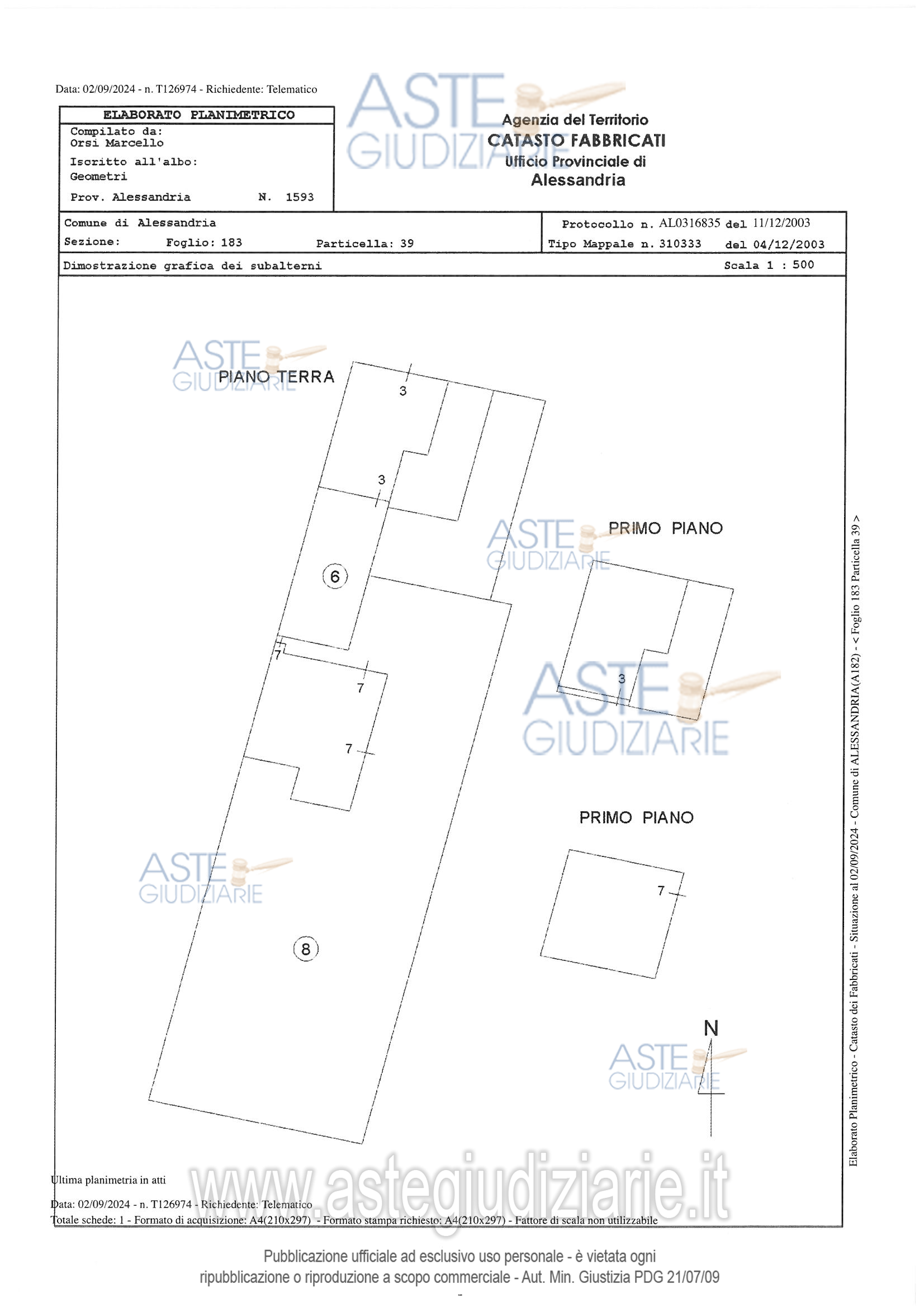 Planimetria del bene