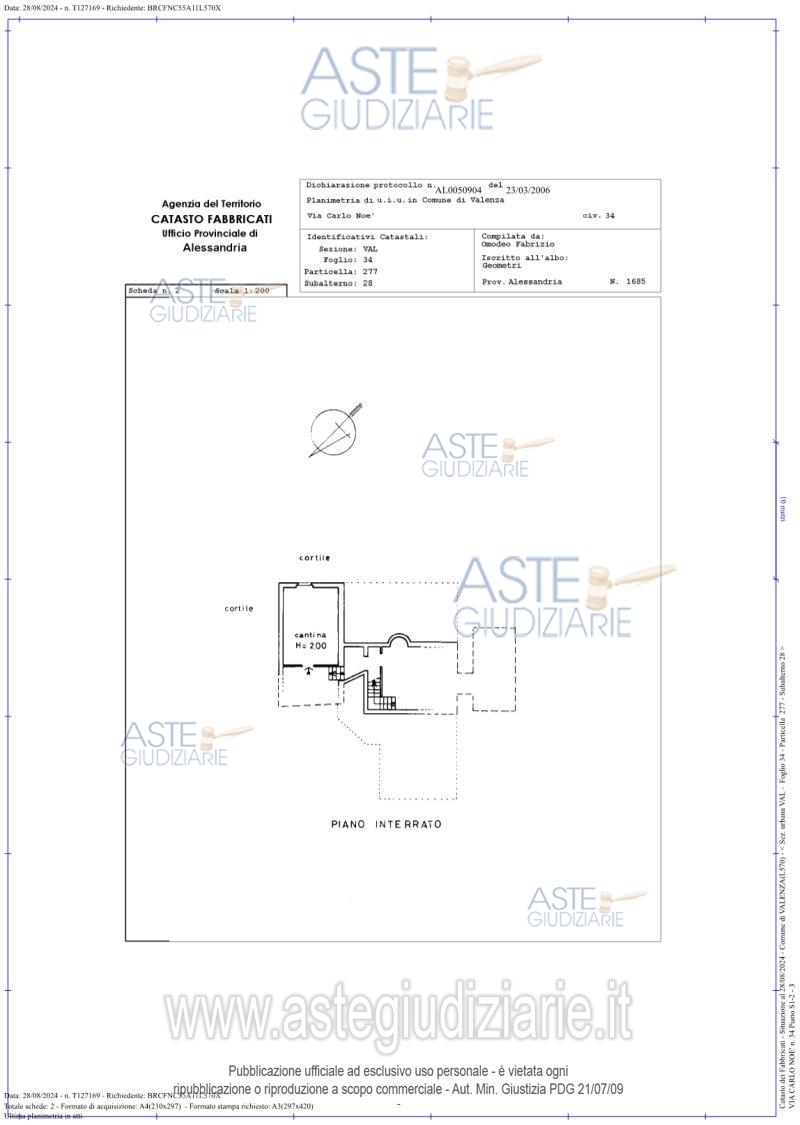 Planimetria del bene