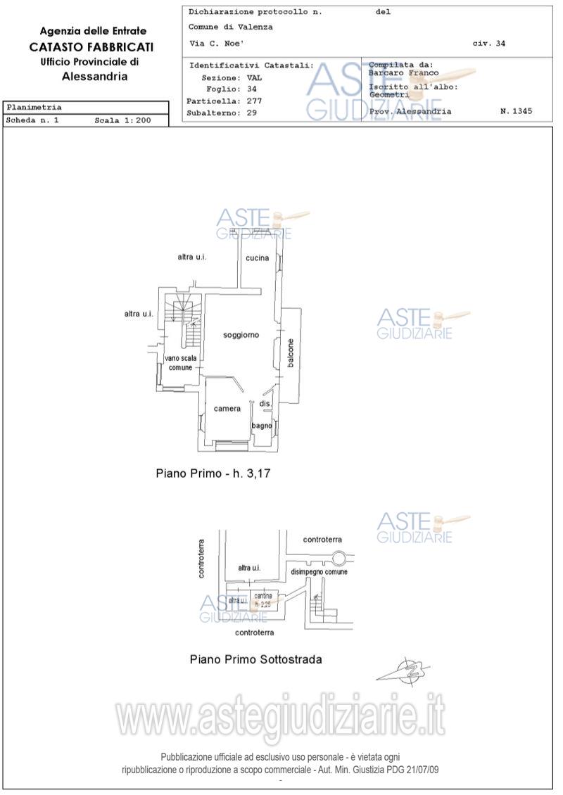 Planimetria del bene