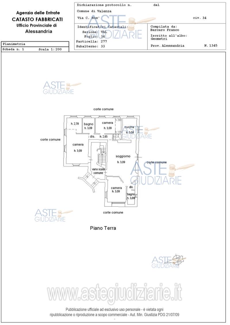 Planimetria del bene