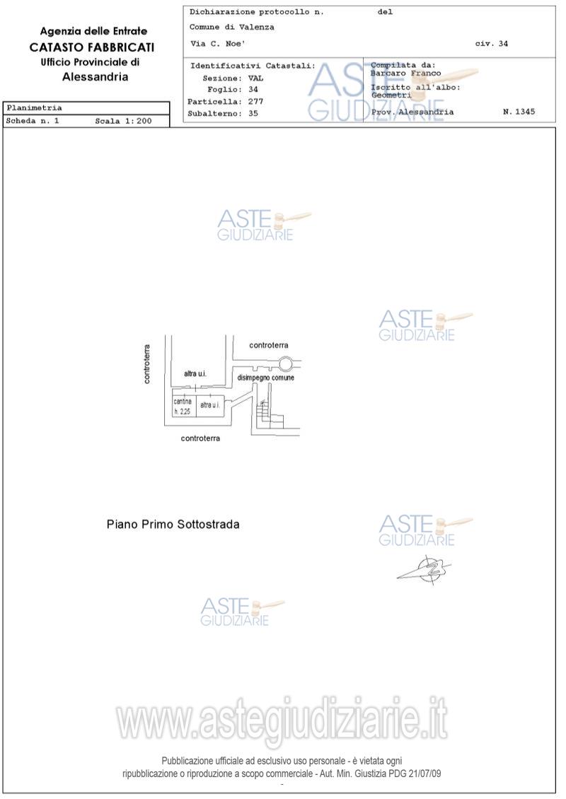 Planimetria del bene