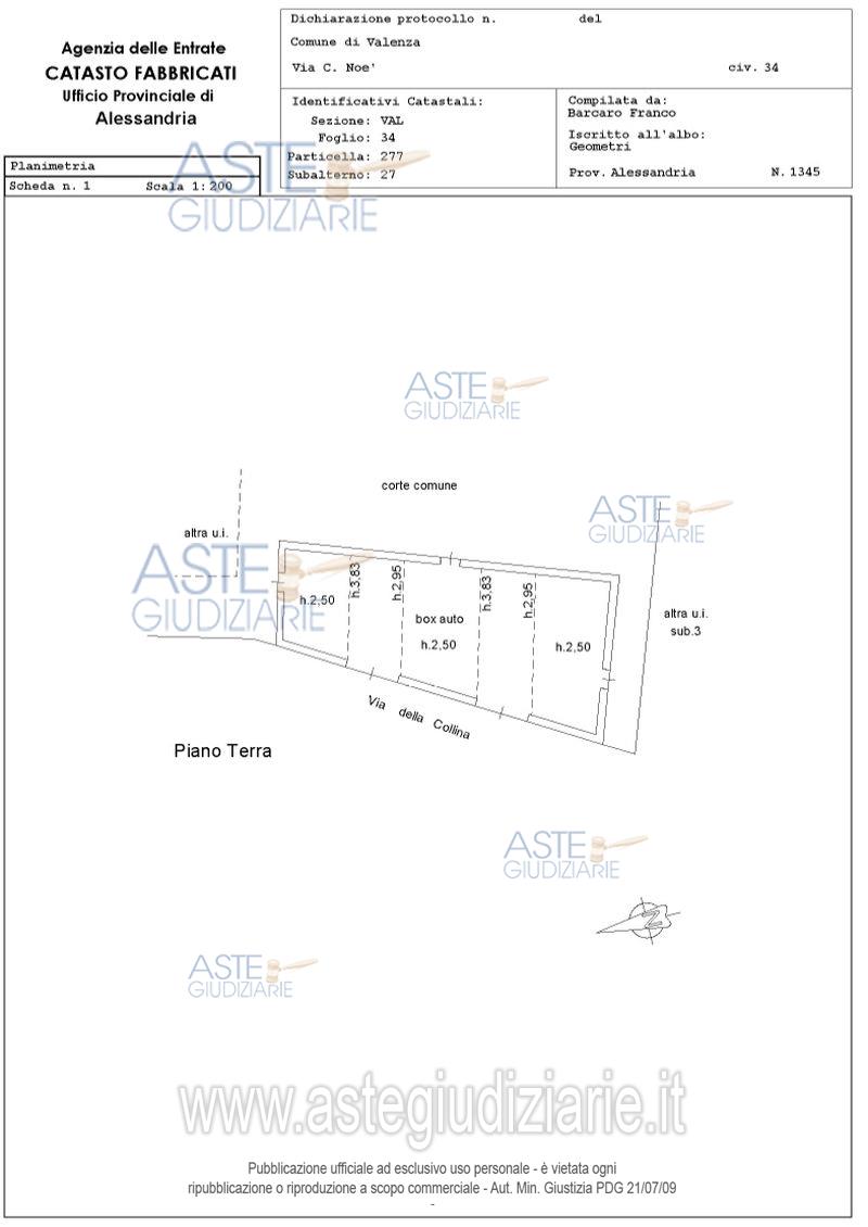 Planimetria del bene