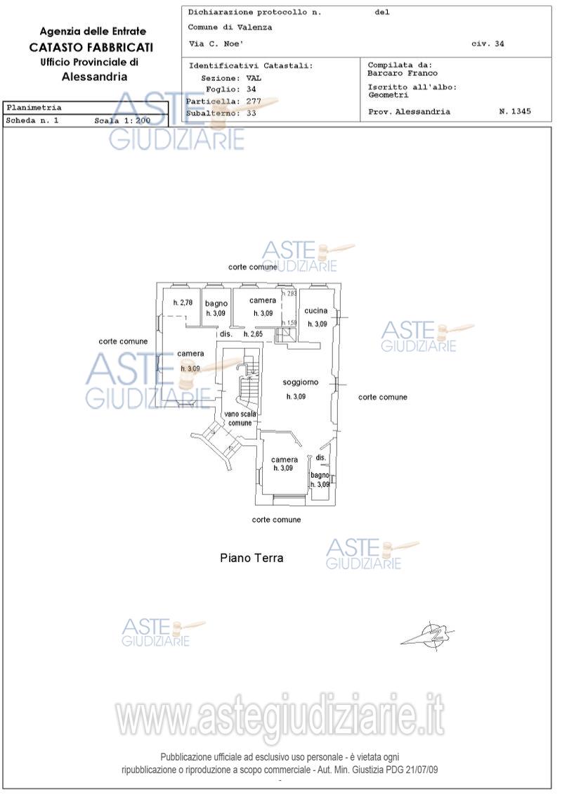 Planimetria del bene