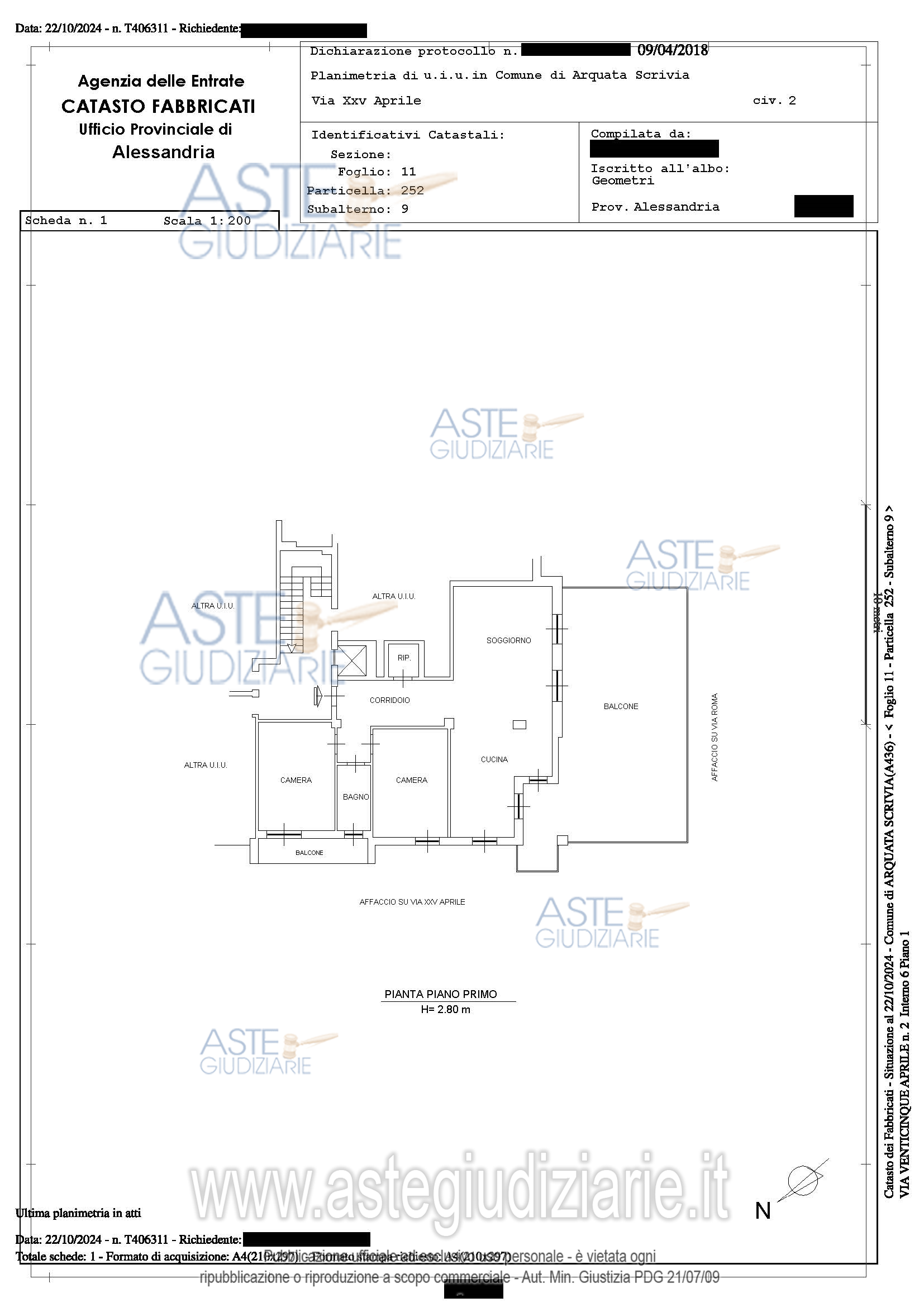 Planimetria del bene