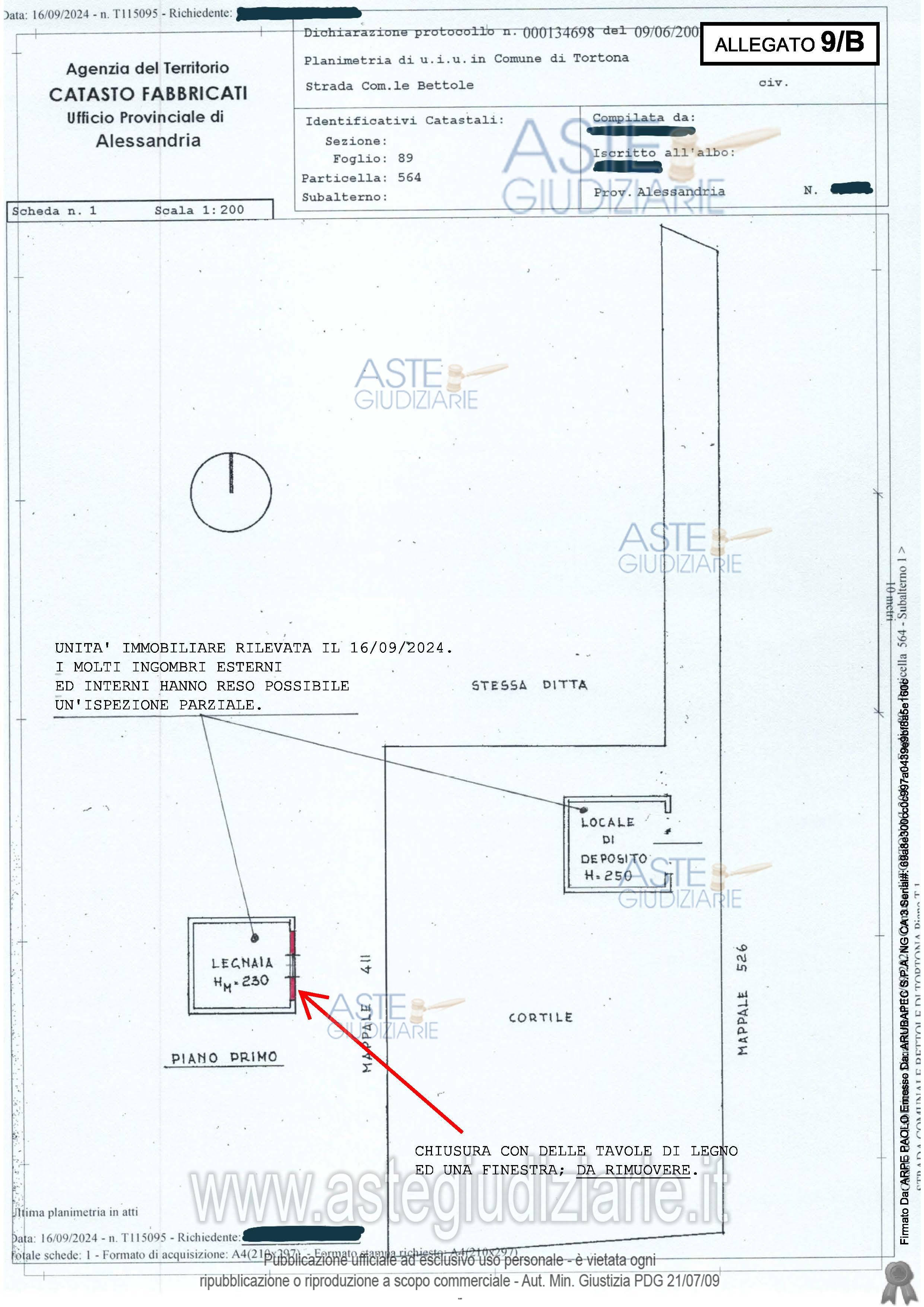 Planimetria del bene