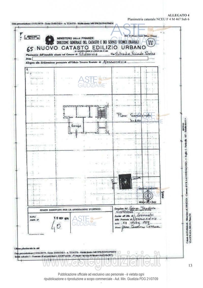 Planimetria del bene