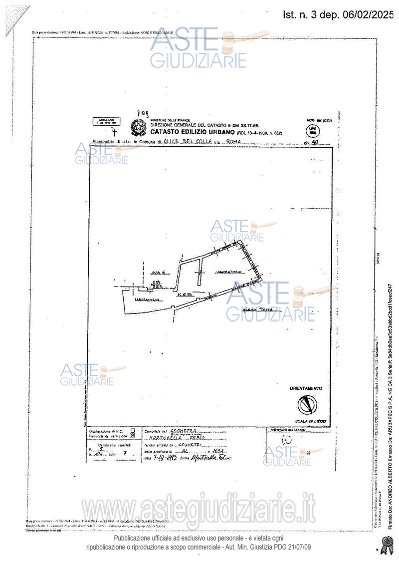 Planimetria del bene