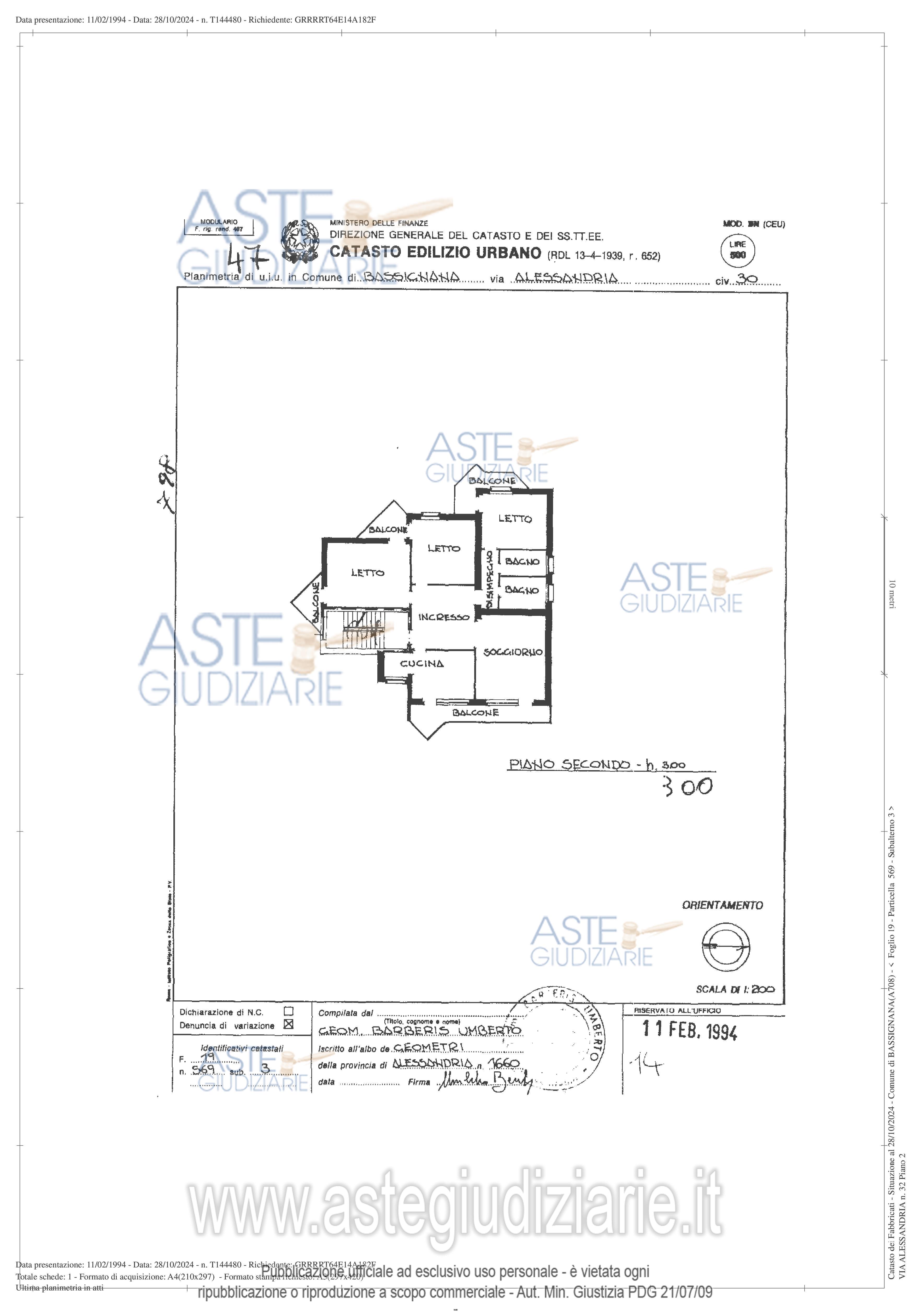 Planimetria del bene