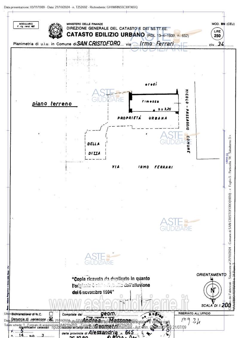 Planimetria del bene