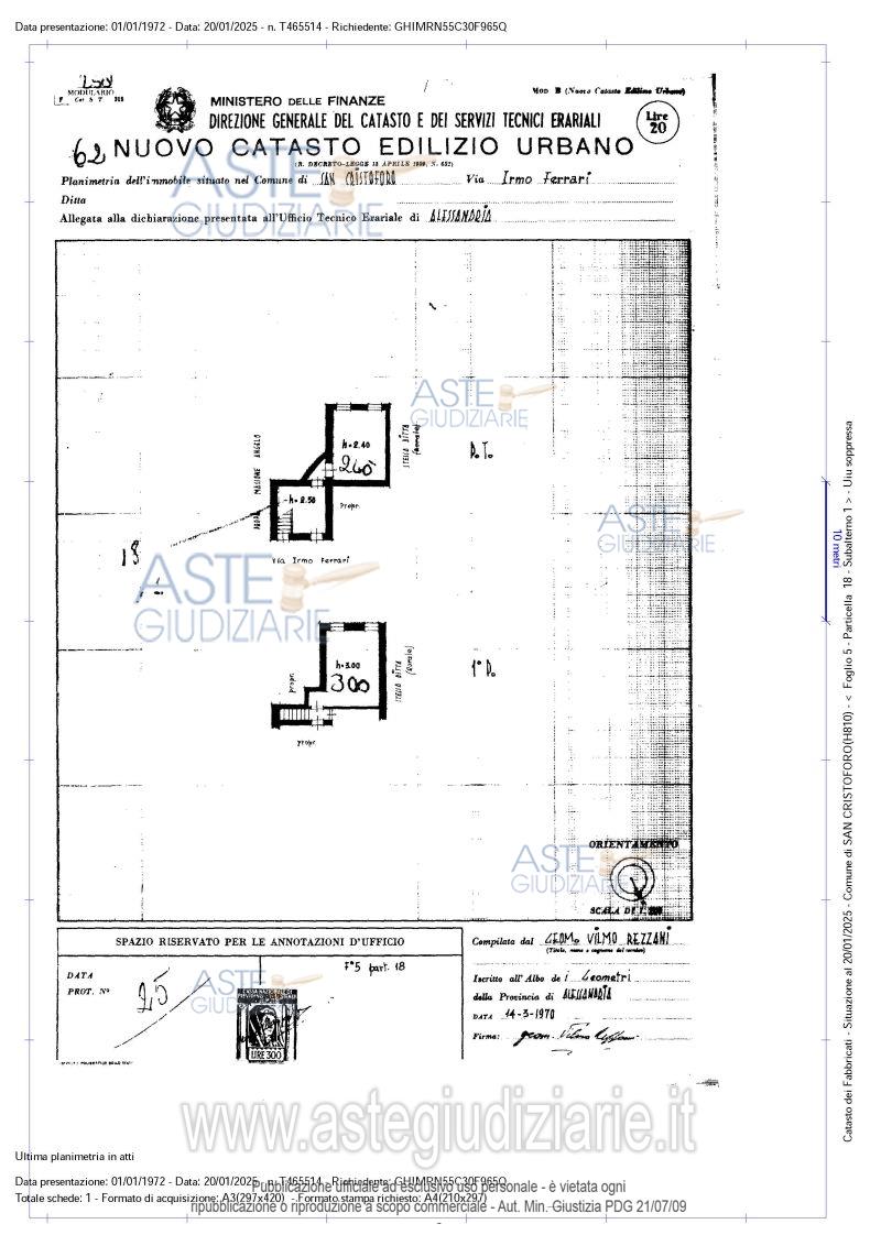 Planimetria del bene