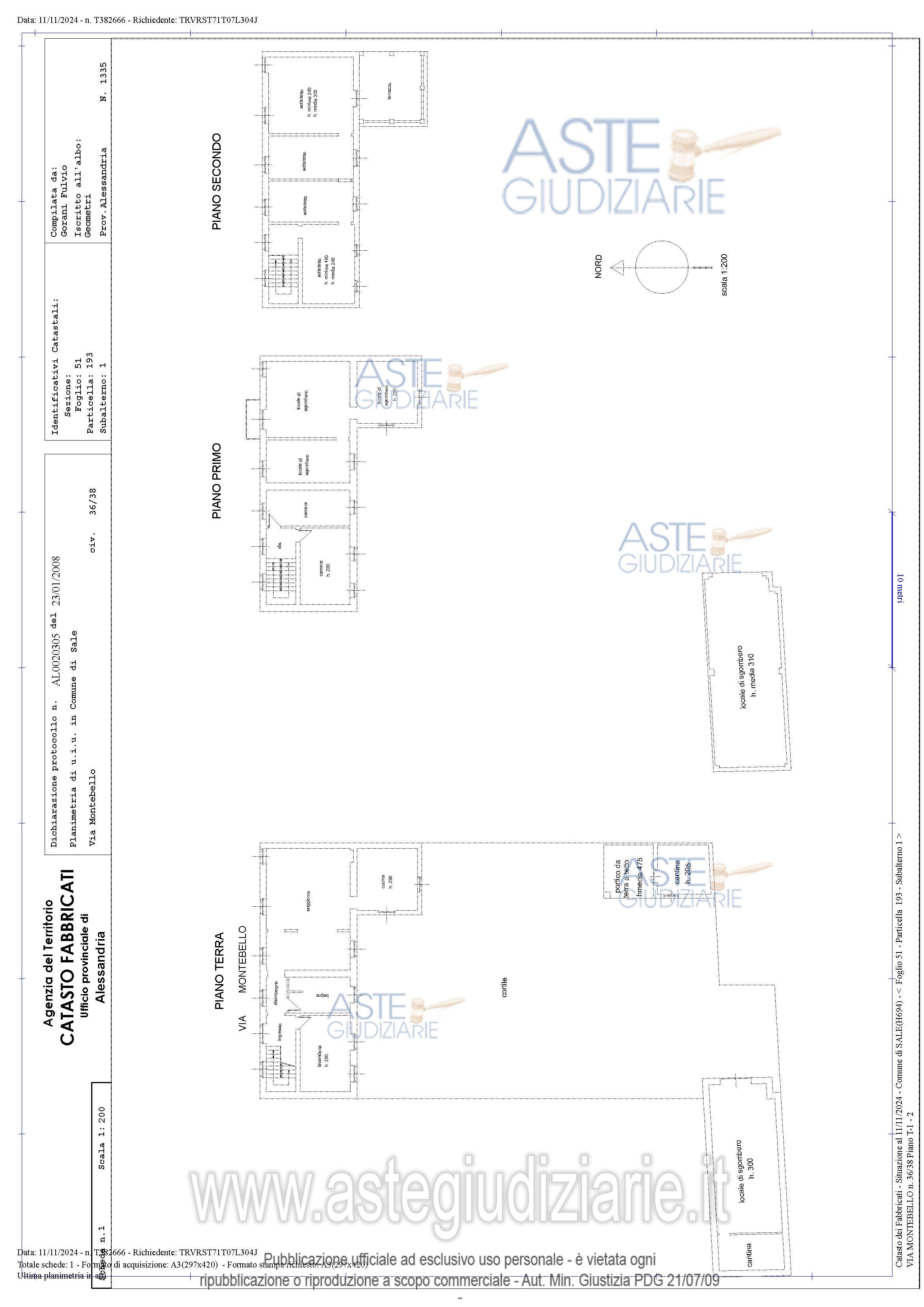Planimetria del bene