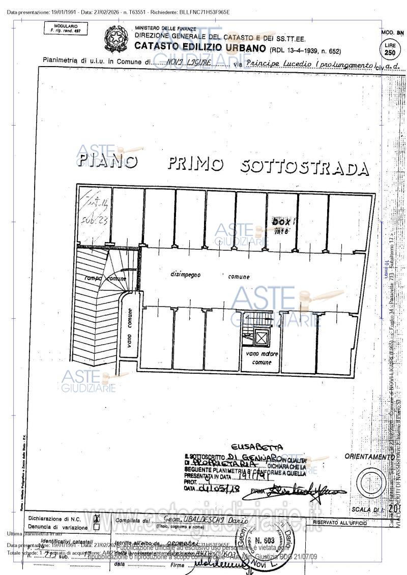 Planimetria del bene