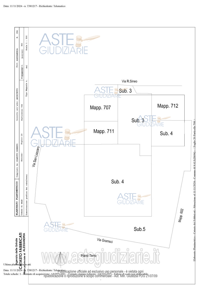 Planimetria del bene