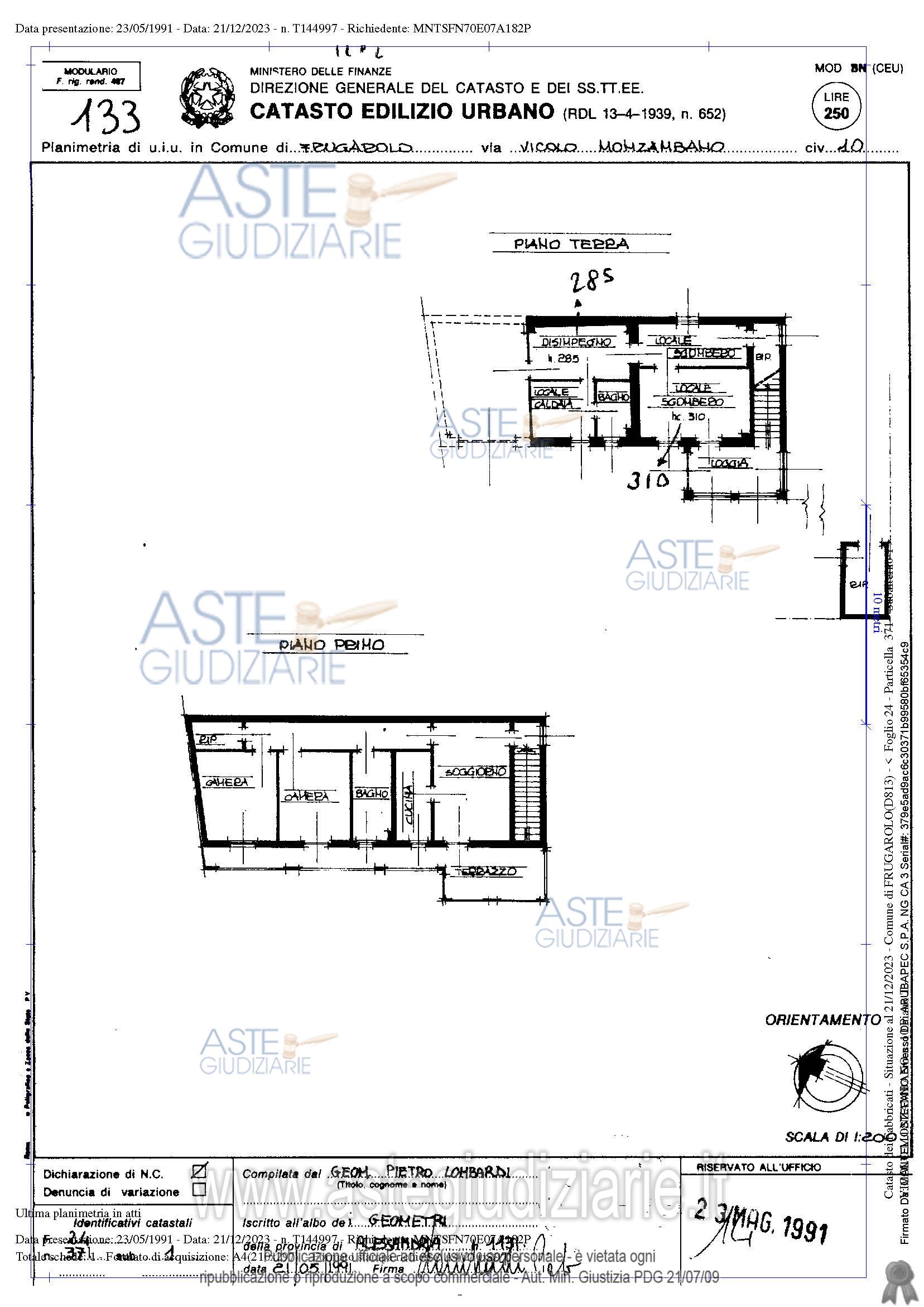 Planimetria del bene