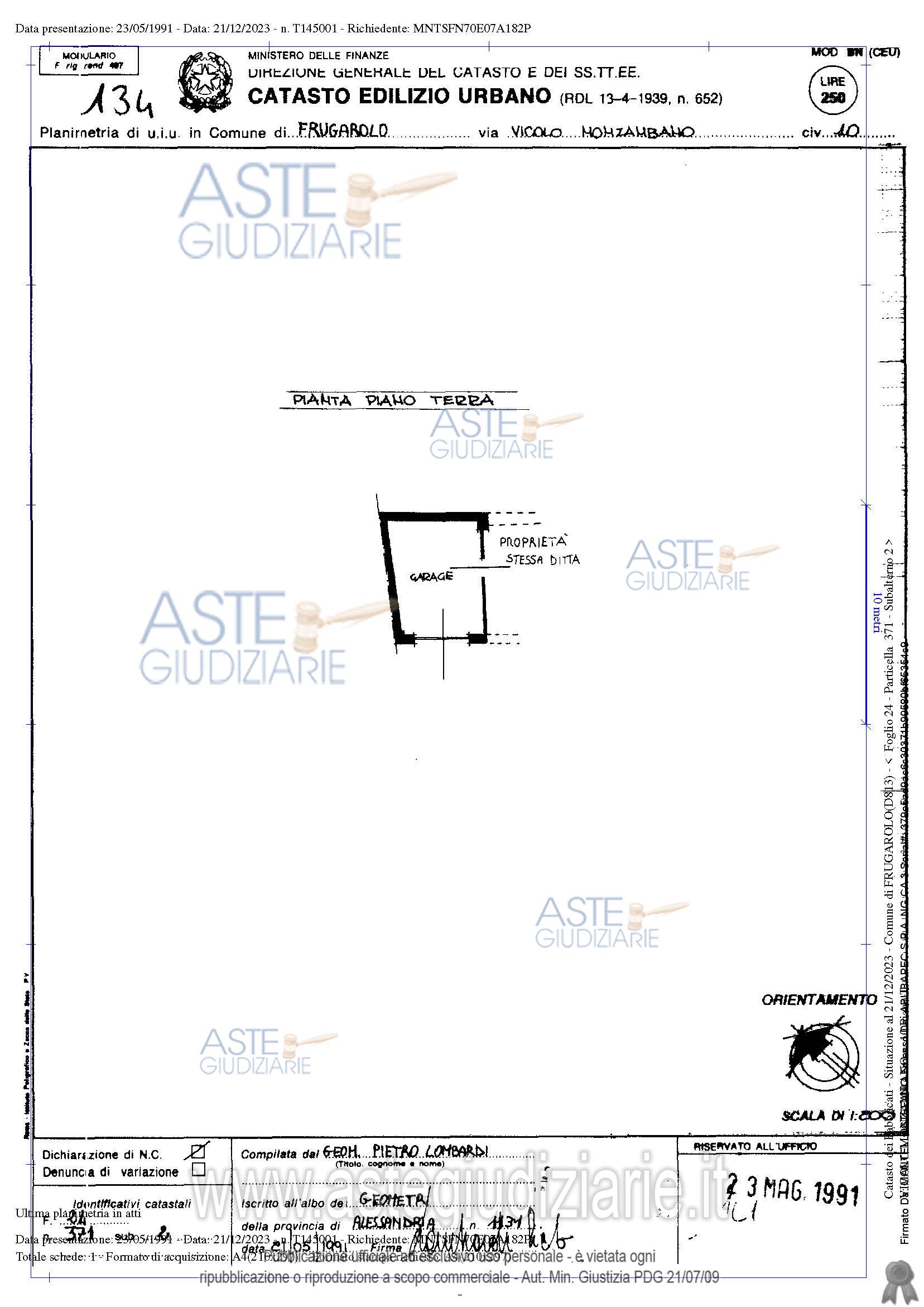 Planimetria del bene