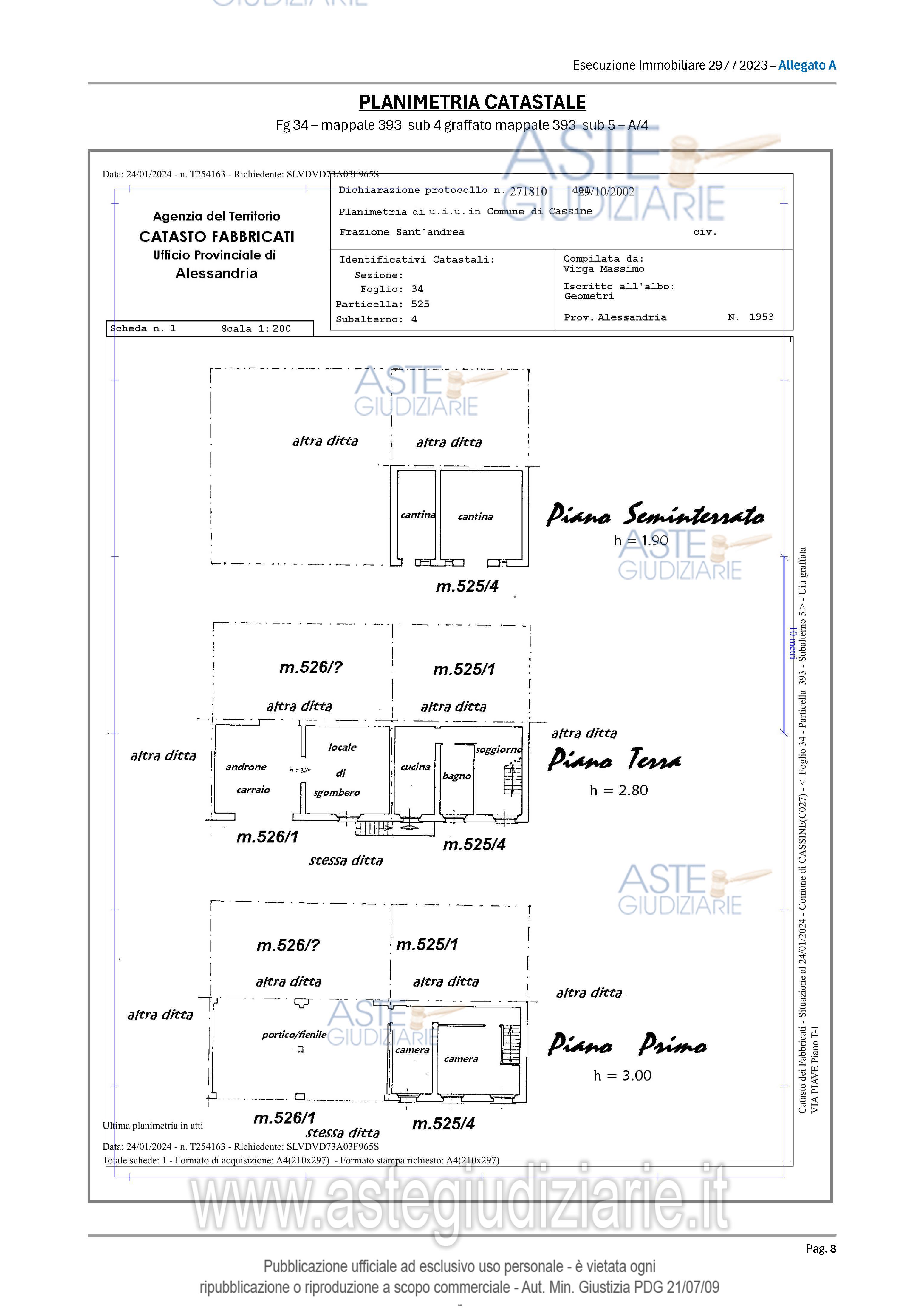 Planimetria del bene
