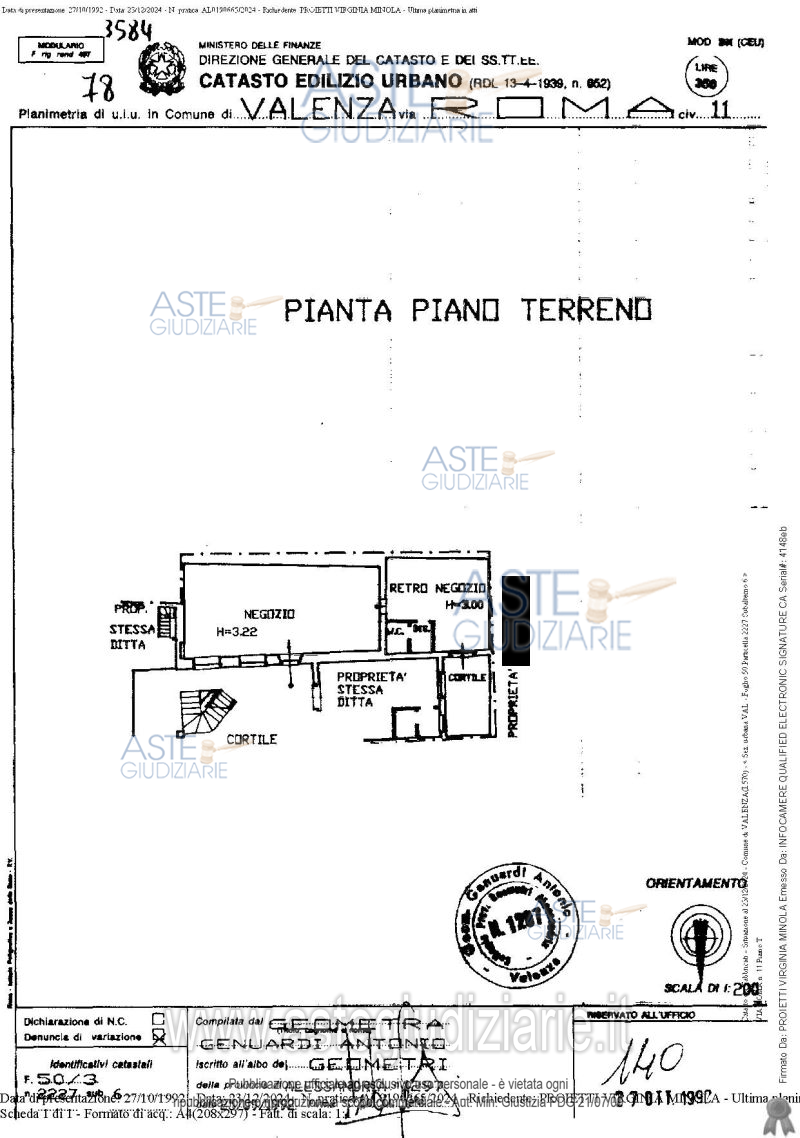 Planimetria del bene