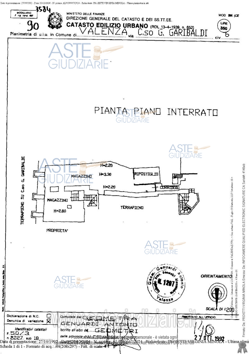 Planimetria del bene