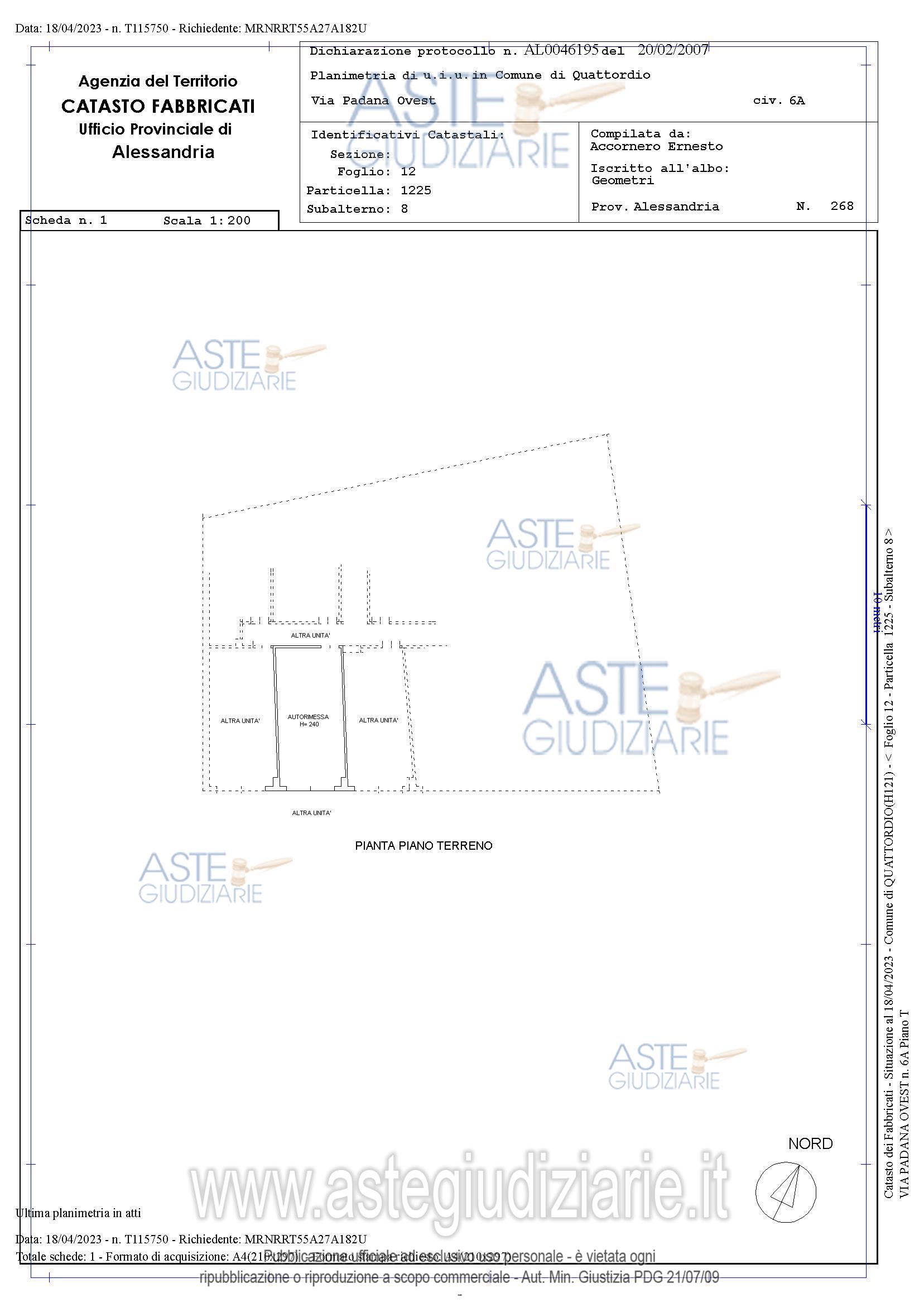 Planimetria del bene