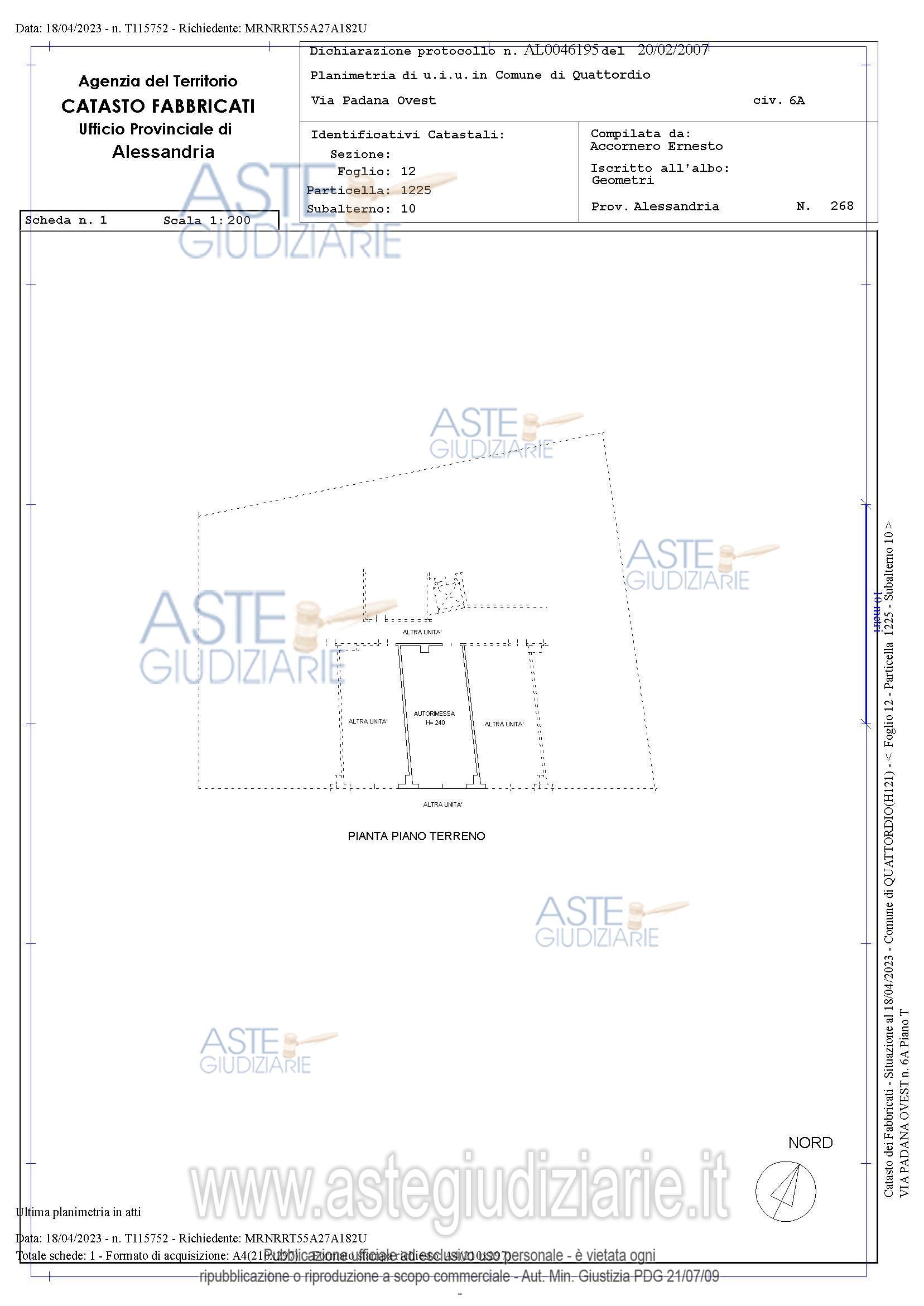 Planimetria del bene