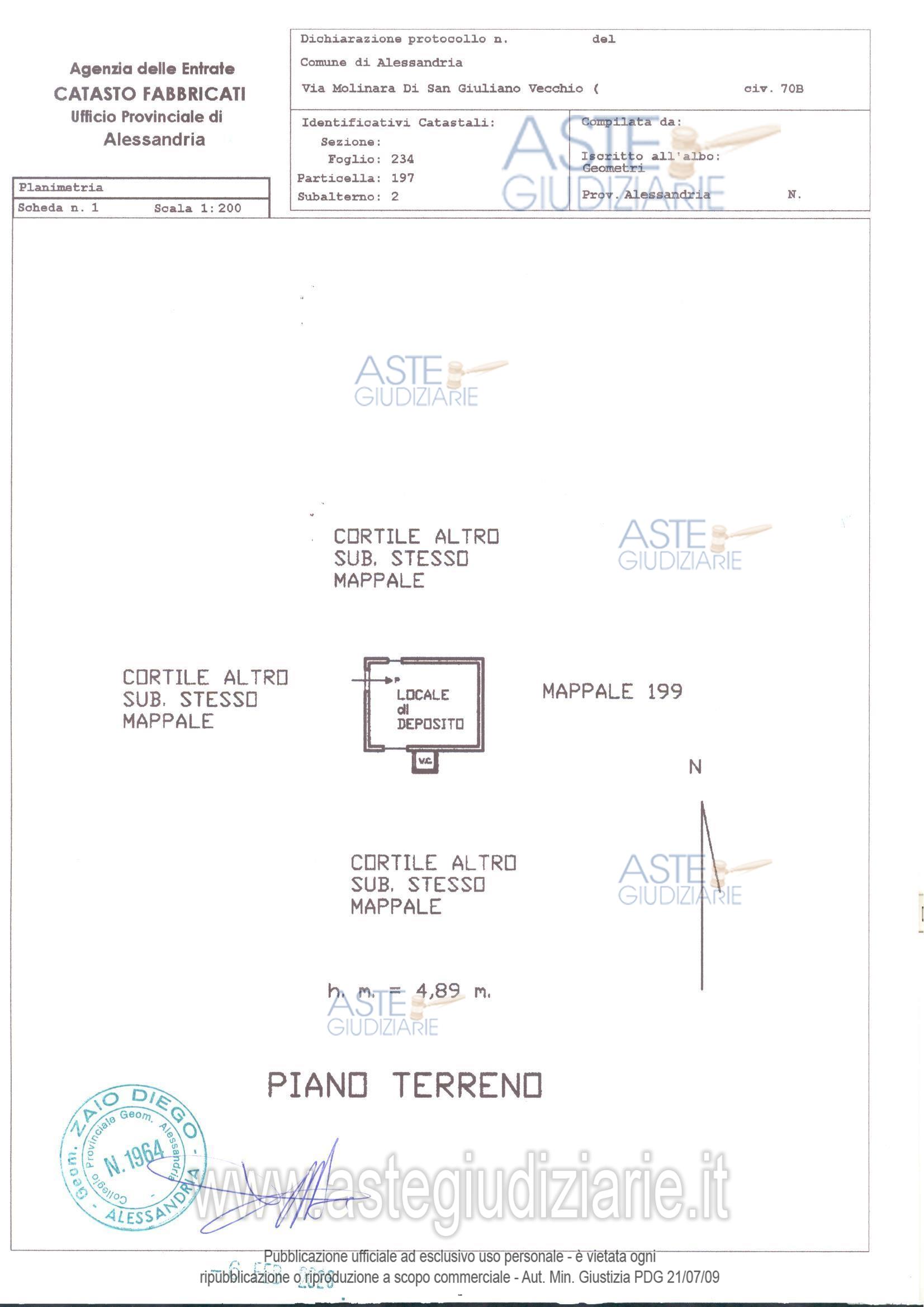 Planimetria del bene