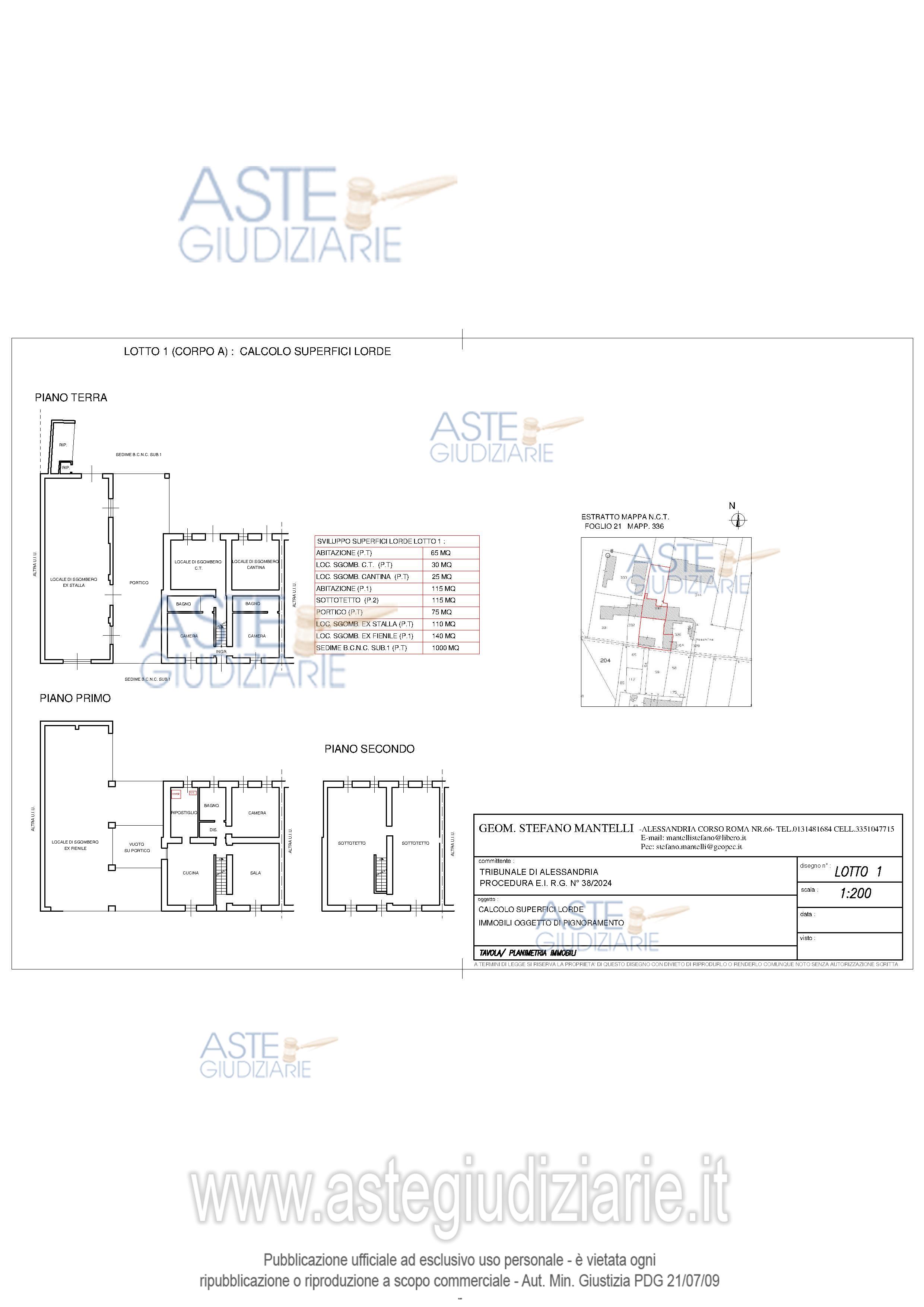 Planimetria del bene