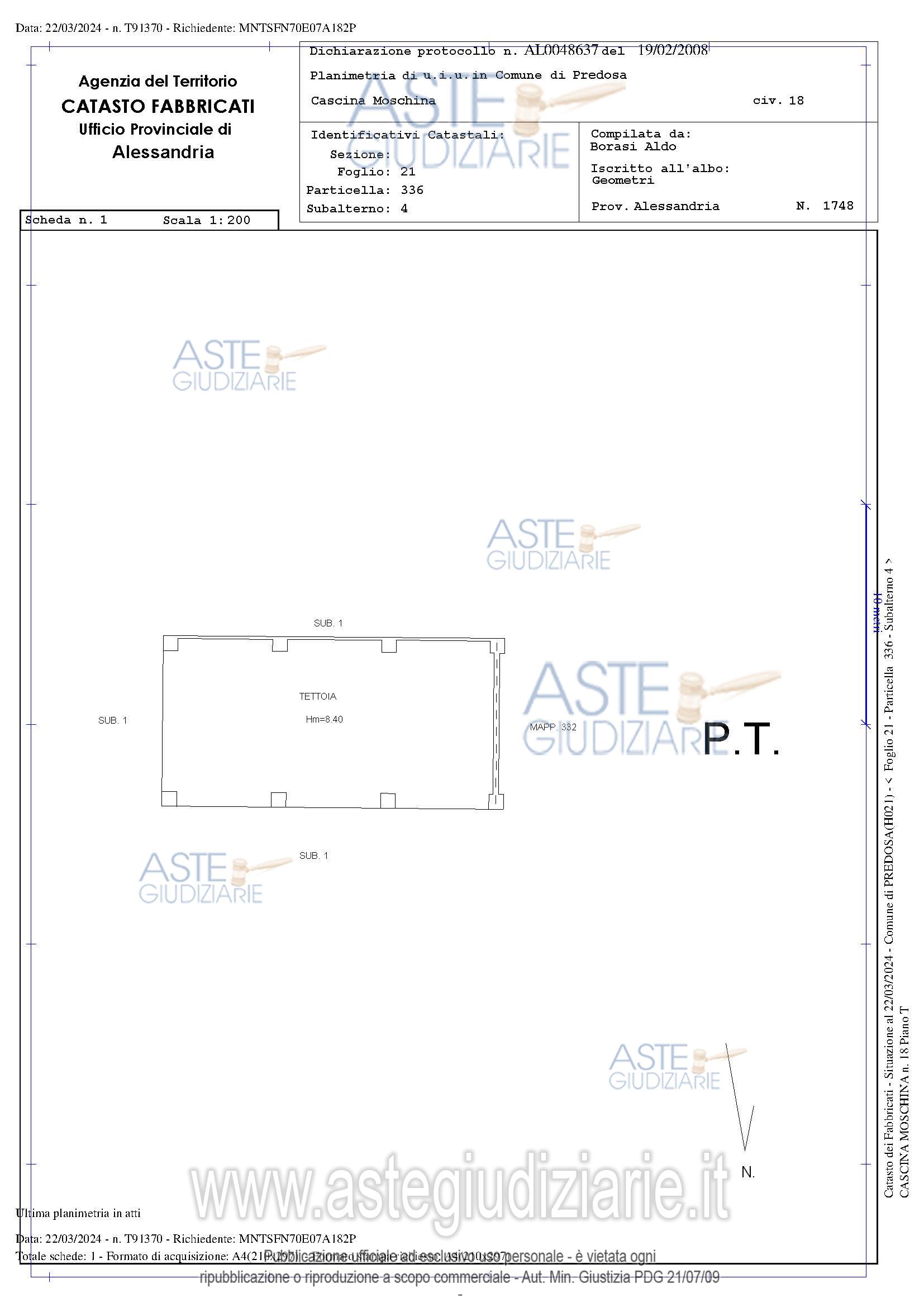 Planimetria del bene