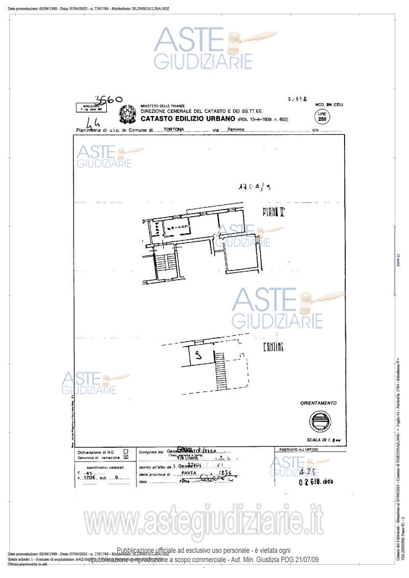 Planimetria del bene