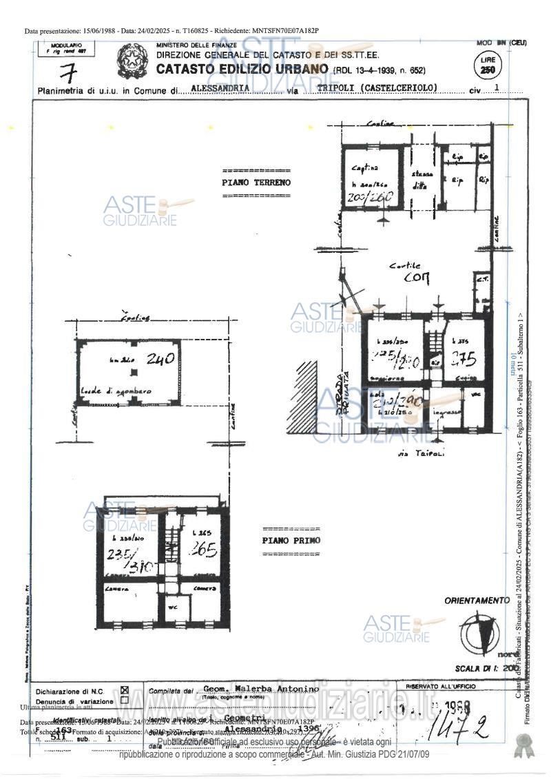 Planimetria del bene