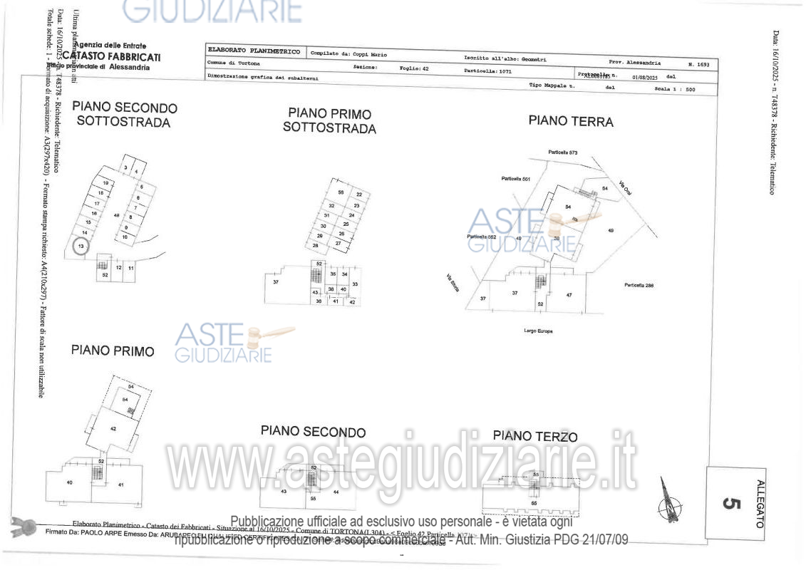 Planimetria del bene