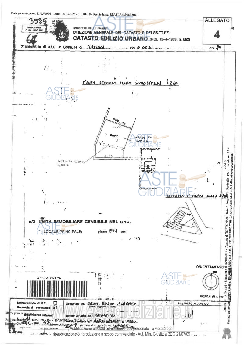 Planimetria del bene