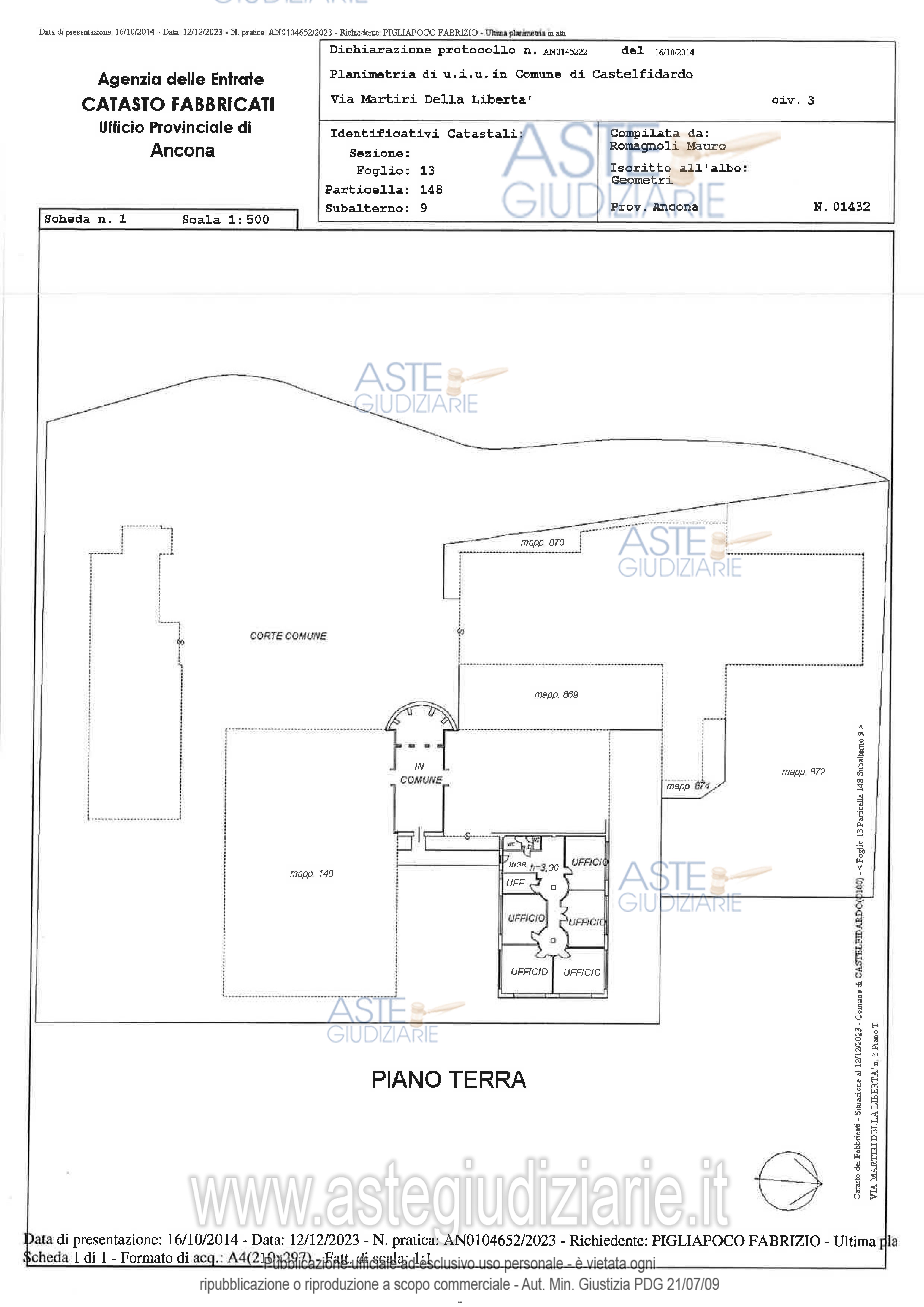 Planimetria del bene