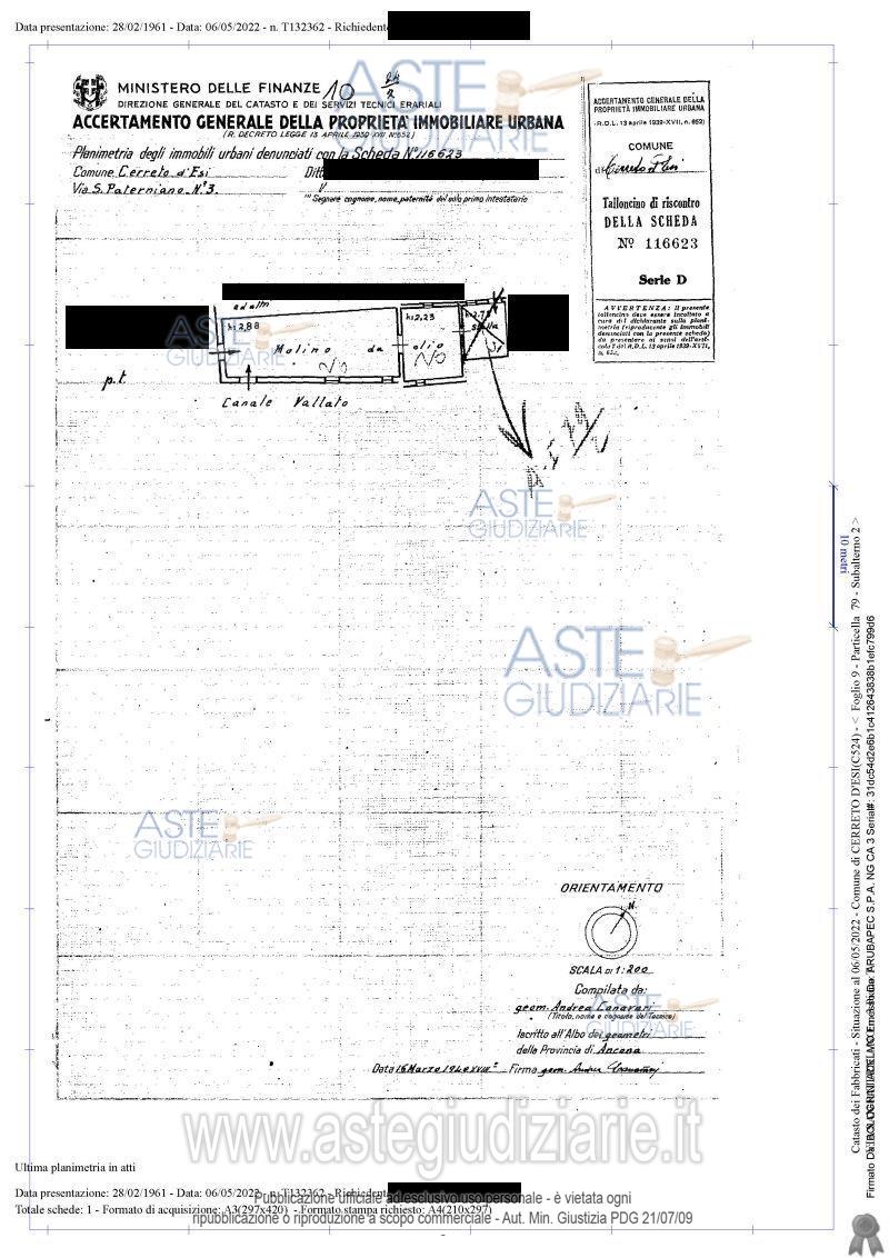Planimetria del bene